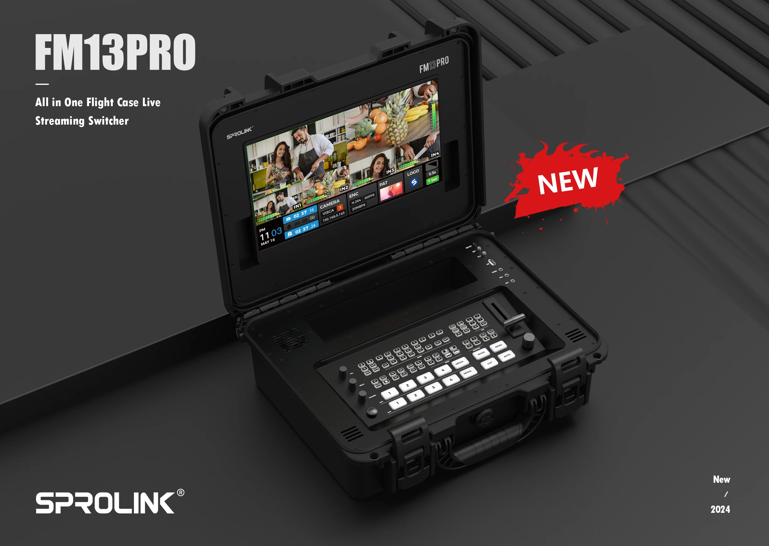 Sprolink Neolive R5/R5S Switcher FM13 PRO All-in-One Live Streaming  Switche Case Supports Type-C HDMI-compatible