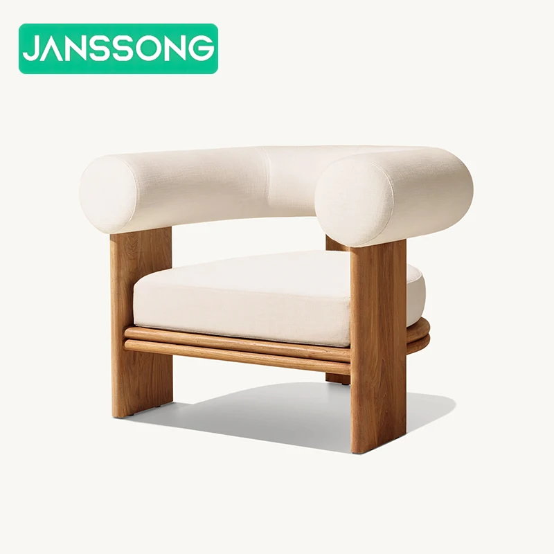 Tuin Luxe Comfortabele Teak Waterdichte Tafel en Stoelen Set Hotel Luxe Tafel en Stoel Set Villa Veelzijdig Houten Meubilair