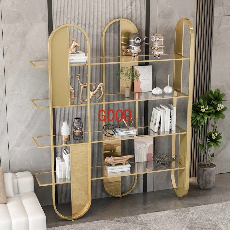 

Luxury glass door bookcase floor-to-wall solid wood combination display cabinet living room study storage locker bookcase