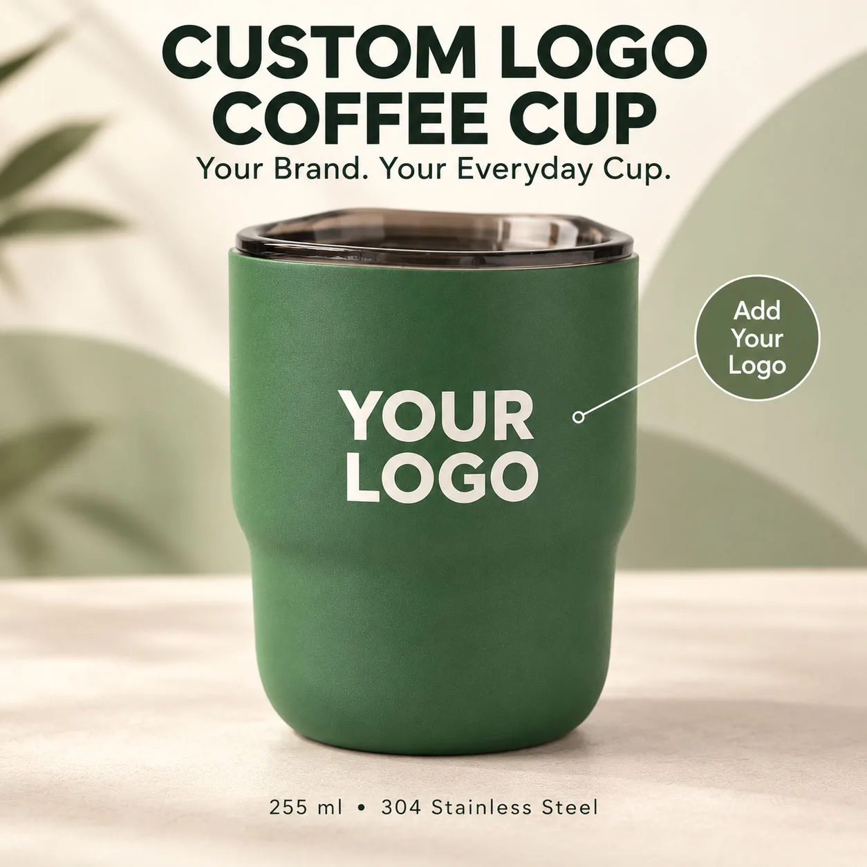 Custom Coffee Cup with Lid Personalized Name Logo Mini Tumbler Camping Travel Cup Office Wedding Gift 304 Stainless Steel 255ml