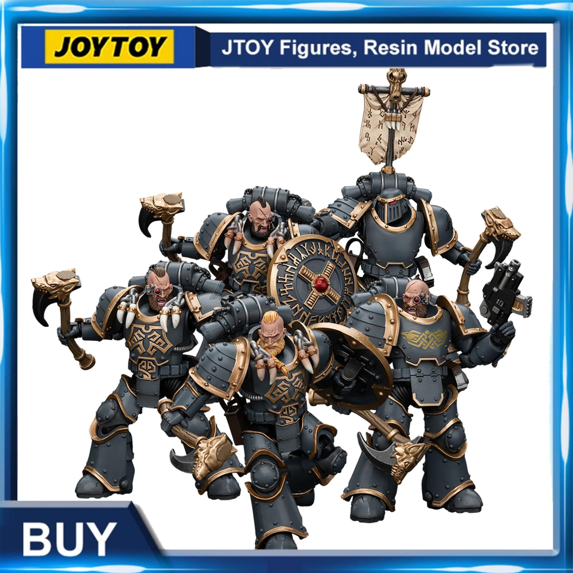 [Op Voorraad] Joytoy Warhammer 30K De Horus Ketterij 1/18 Actiefiguur Ruimtewolven Grijs Doder Pack Anime Model Speelgoed Cadeau