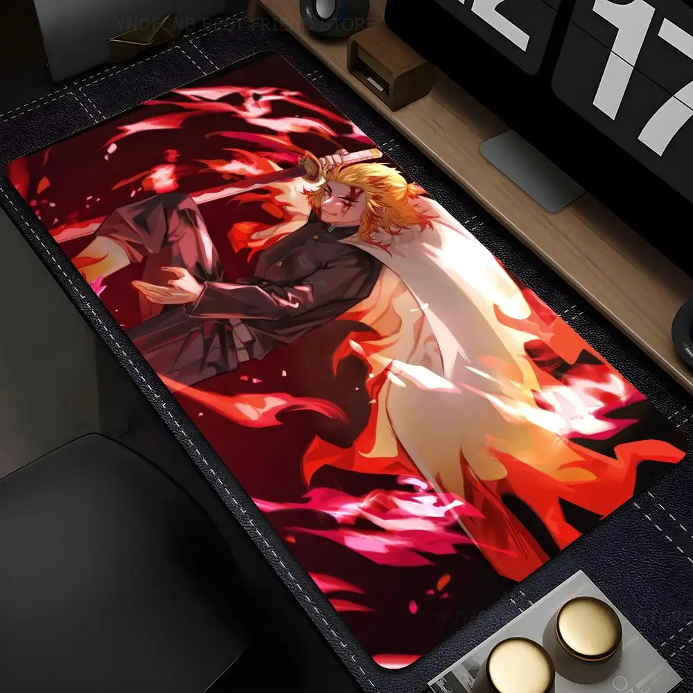 

Japanese Mousepad Large Computer Accessories MousePads Desk Mats D-Demon Slayer Rengoku Kyoujurou Anti-slip Laptop Soft Mice Pad