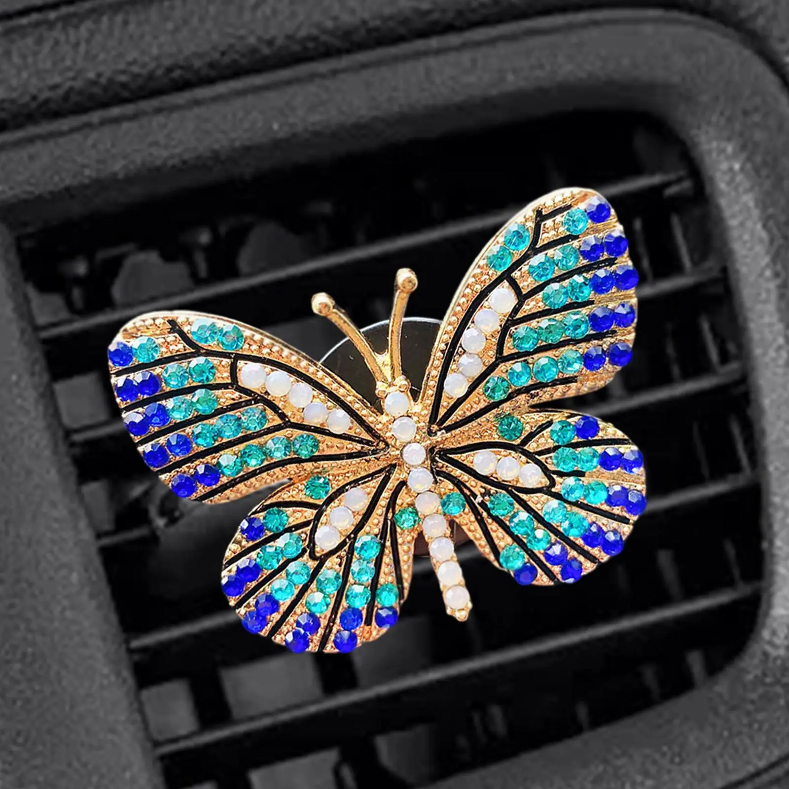 2xBling Butterfly Air Vent Clips, Car Diffuser Vent Clip Universal Rhinestone