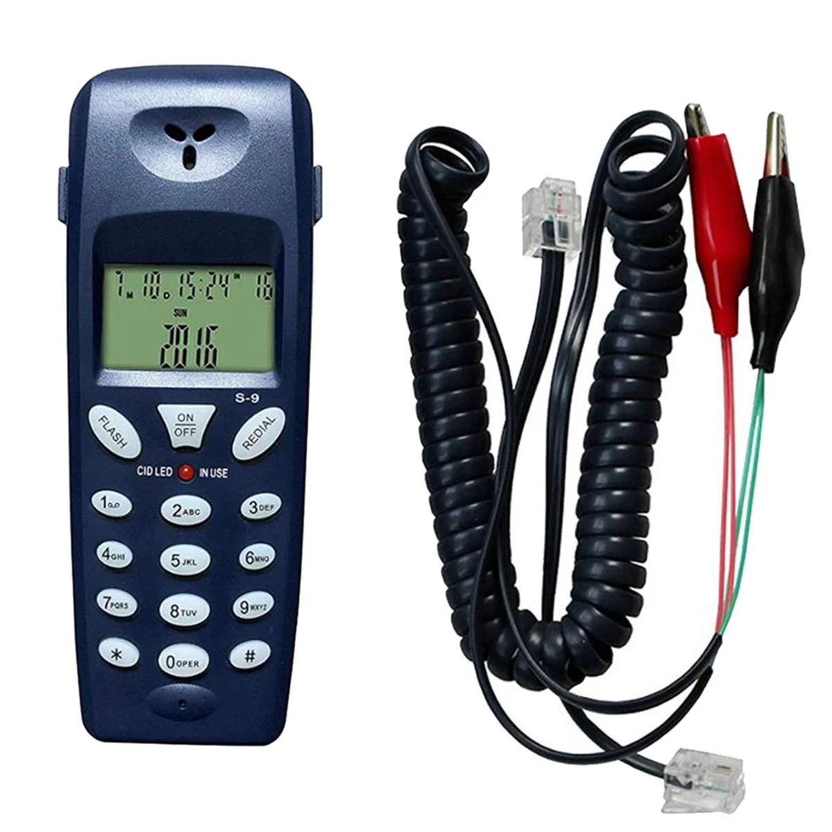 New Corded Telephon Butt Test Tester Tool Network Cable Set Test Device Check for Telephone Line Fault