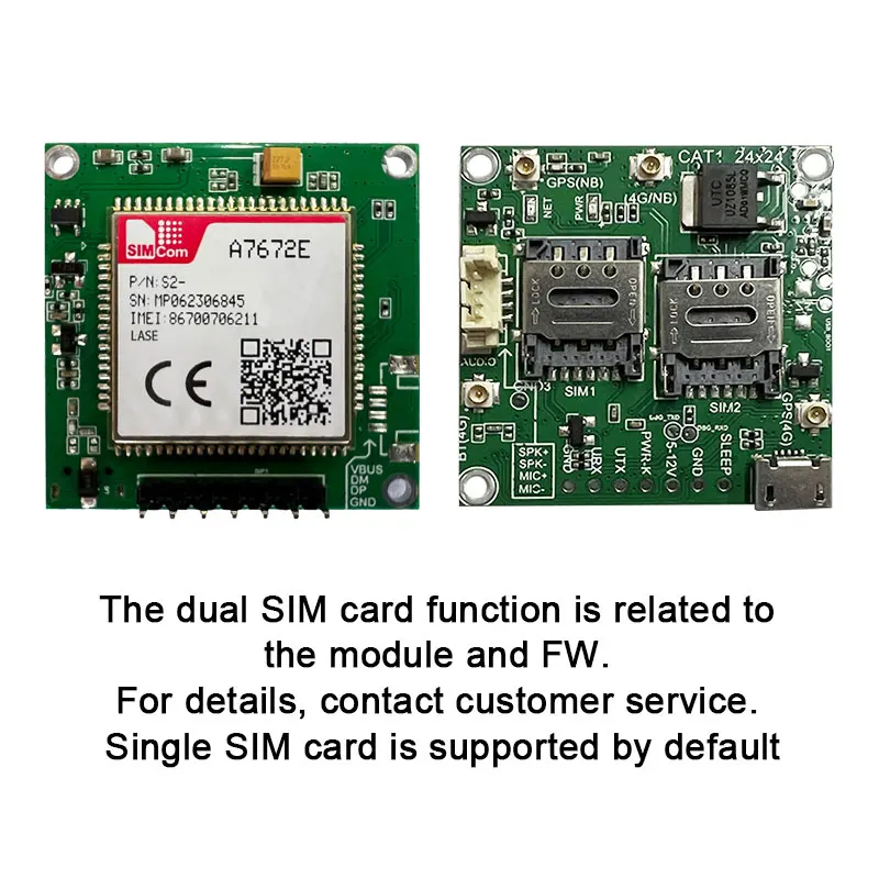 SIMCOM A7672E-LASE Core Board with Antenna LTE CAT1+2G with LTE 450MHz supported Module Modem Development kit for Europe