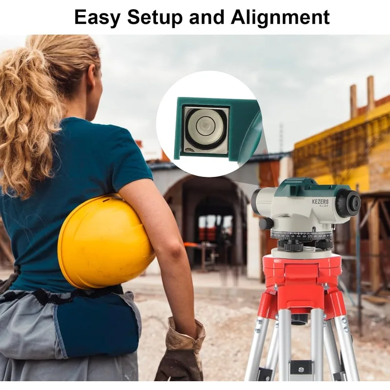 مجموعة المستوى البصري الأوتوماتيكية 32X مع حامل ثلاثي القوائم، والمعوض المغناطيسي الملطف ذاتي التسوية وقفل النقل، ومسح الألومنيوم #3