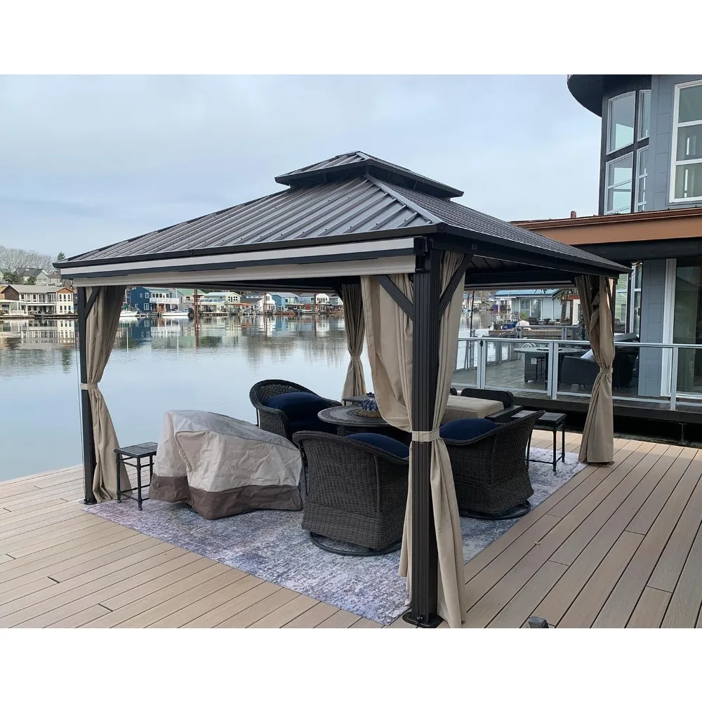 Outdoor Hardtop Gazebo Galvanized Steel Aluminum Frame