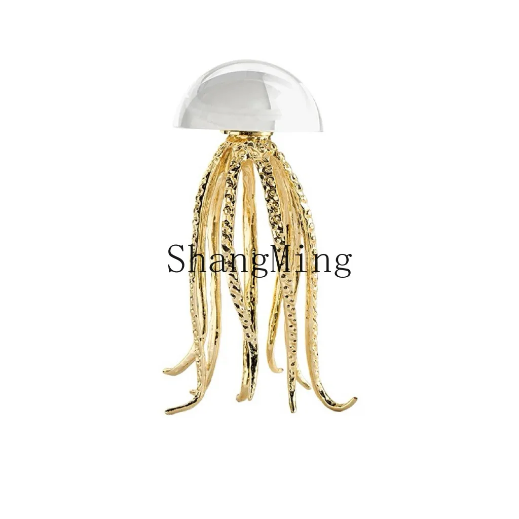 

PYH light luxury crystal jellyfish marine art theme ornament living room desktop metal soft decoration