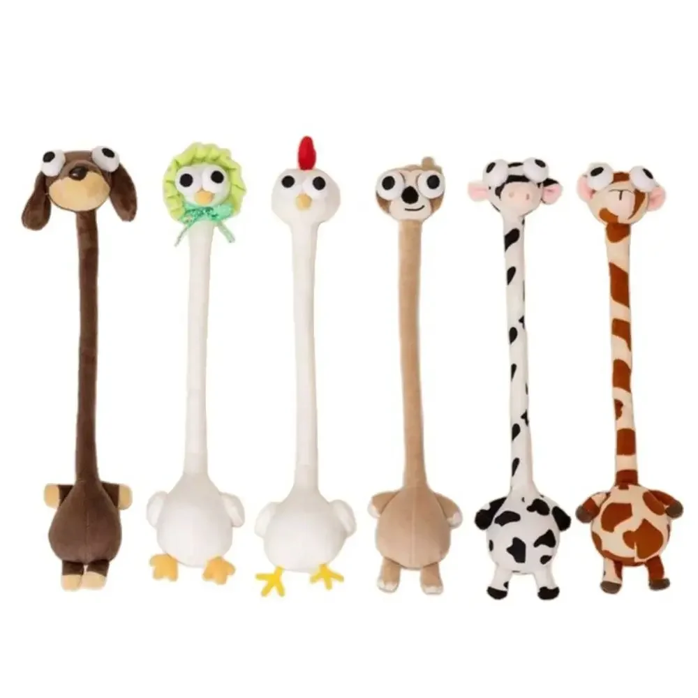 Funny Design Long Neck Chicken Plush Keychain White Color Cute Style Giraffe Bag Pendant 40CM Creative Gift