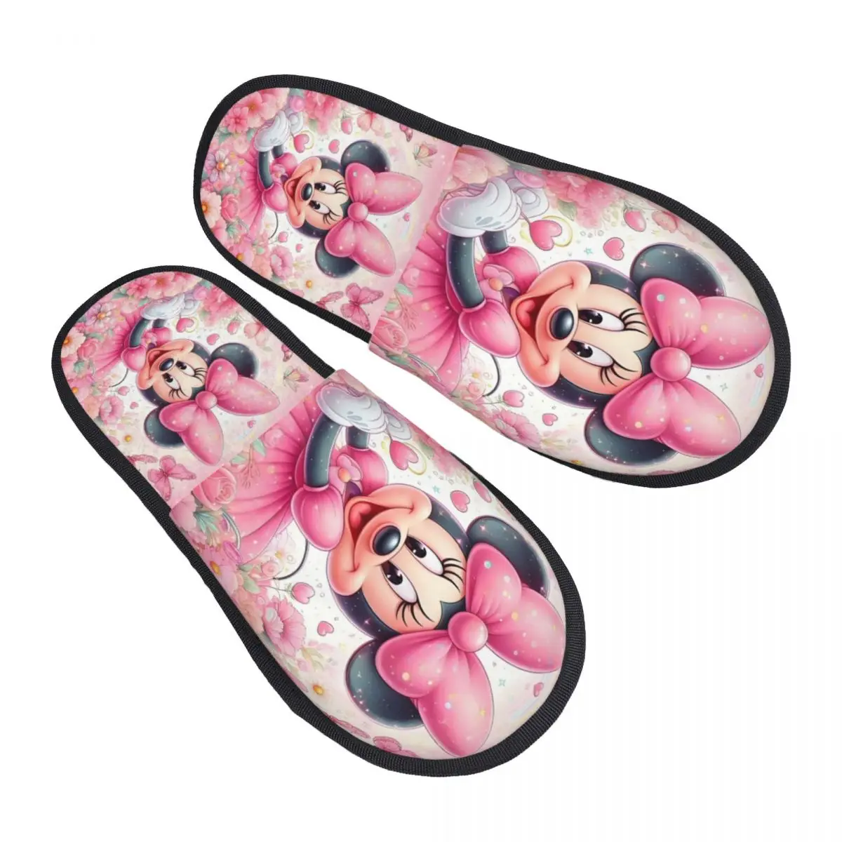 

Домашние тапочки в стиле аниме с Минни Маус на заказ, женские уютные тапочки из пены с эффектом памяти, милые тапочки без шнуровки с героями мультфильмов для спа