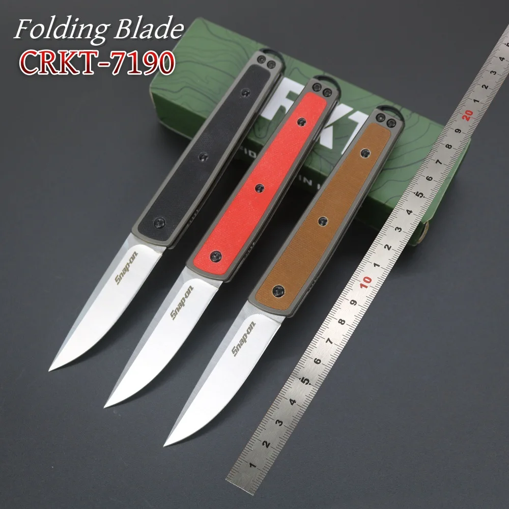 CRKT7190 سكين جيب مريح للاستخدام الخارجي للتخييم المنزلي سكين حاد قابل للطي غير مقفول