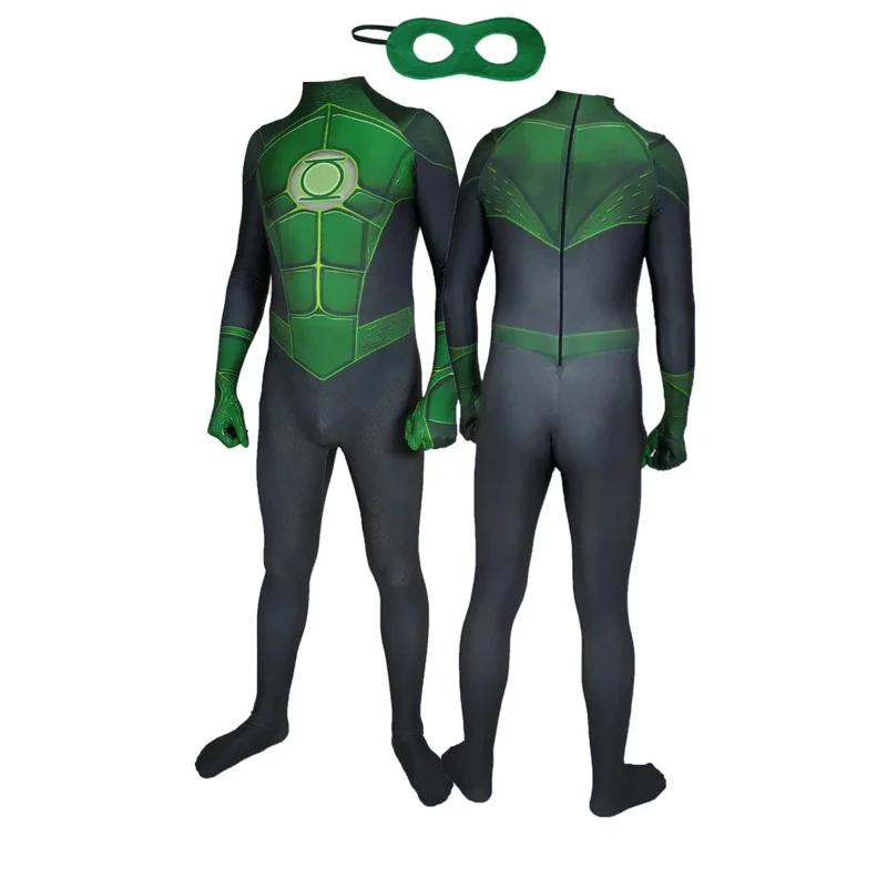 Adults Kids Green Lantern Cosplay Costumes Man Boy G.L Muscle Zentai Bodysuit Suit Superhero Halloween Party Jumpsuit JS1673