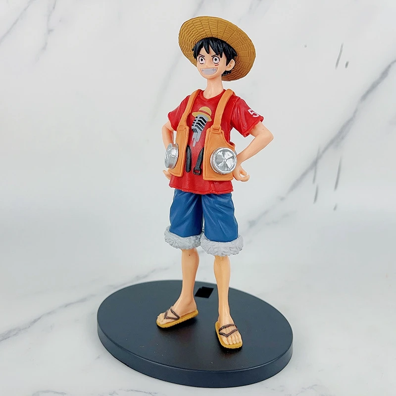 18CM Anime DXF Monkey D. Luffy FILM RED Holiday Clothing Standing Model Toy Gift Theater Version Collection Action Figure PVC