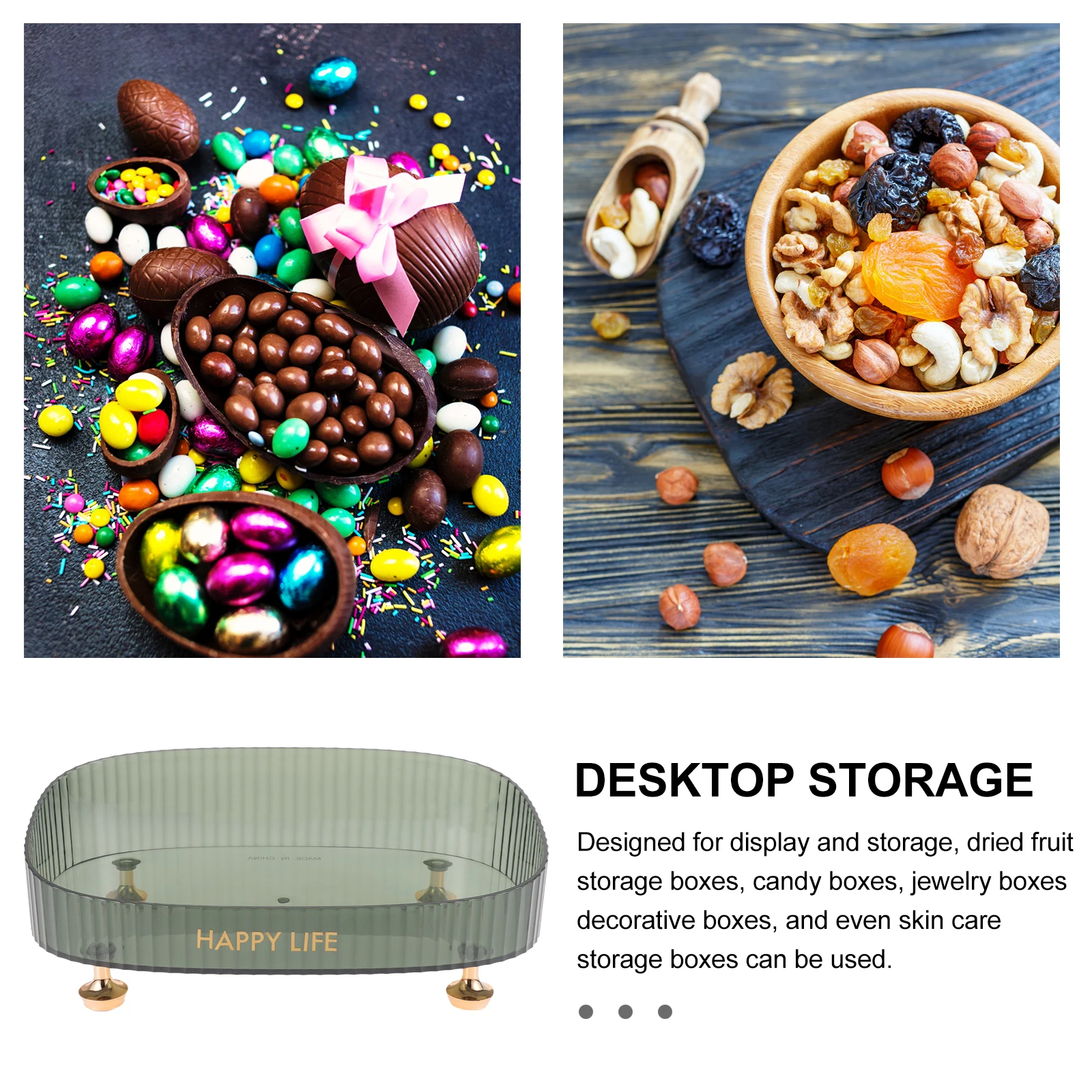 

Storage Box Home Decorative PET Material Bathroom Counter Makeup ganizer Skincare Tray Household Sundries Management Vanity