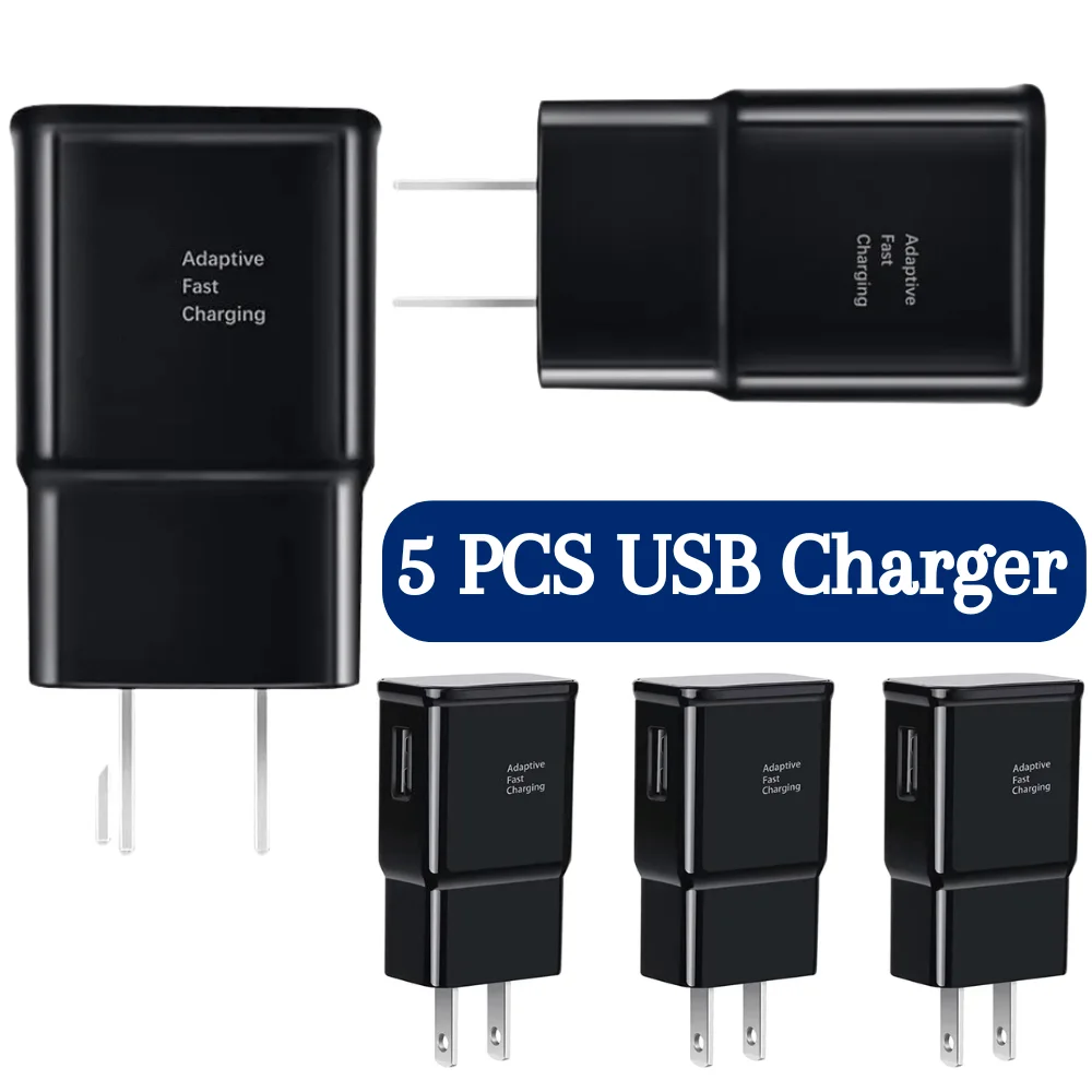 5Pcs USB Wall Charger Fast Adapter Block Charging Cube Brick Box For Samsung Android