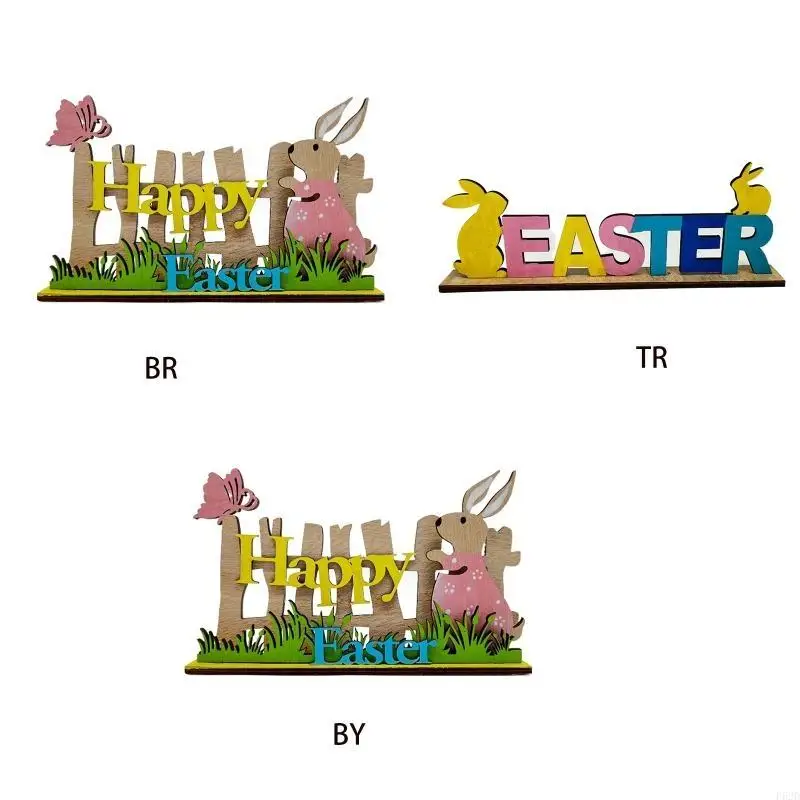 F62D Interés decorativo Decorativo Pascua Adornos madera Partido para niños Juguete regalo Navidad