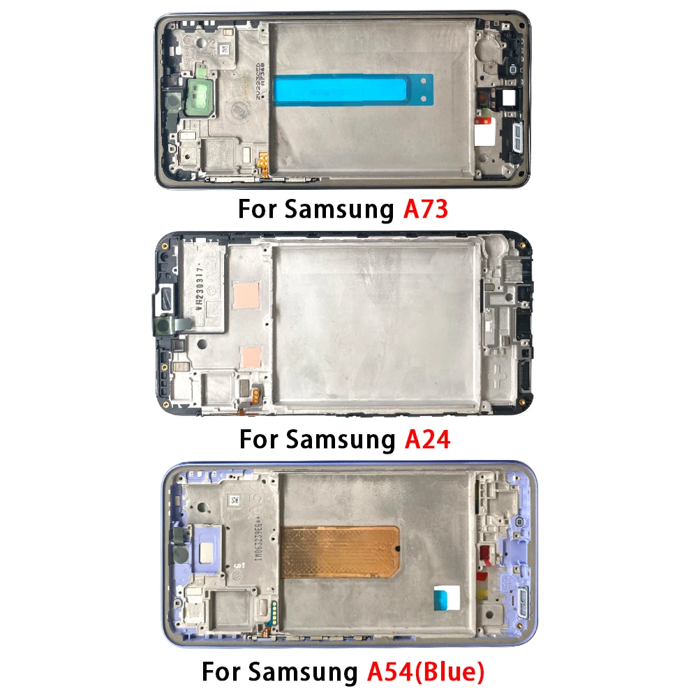 1Pc New For Samsung A24 A34 A54 A73 Middle Frame Front Housing Board LCD Bezel Repair Spare Parts