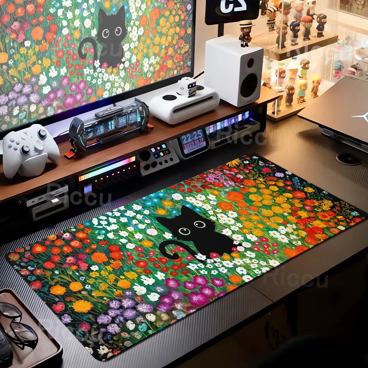 

Mousepad Oil Painting Plants Desk Mat Cute Cats Mouse Pad Kawaii Office PC Accessories Carpet Keyboard Mats Gaming Computer Pads