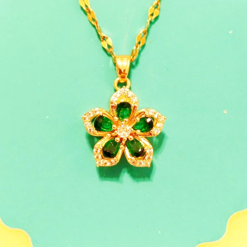 Exclusive 5-Petal Flower Windmill Pendant Necklace with Rotating Design and Elegant Titanium Steel Chain for Women