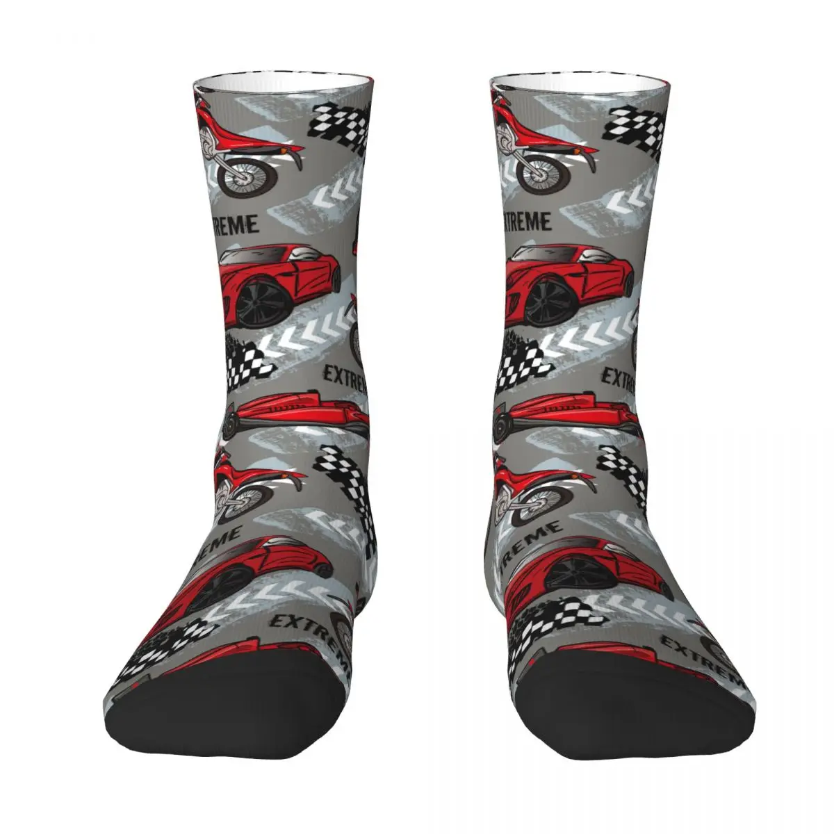 Racing Car (4) Sock Printed Man Polyester