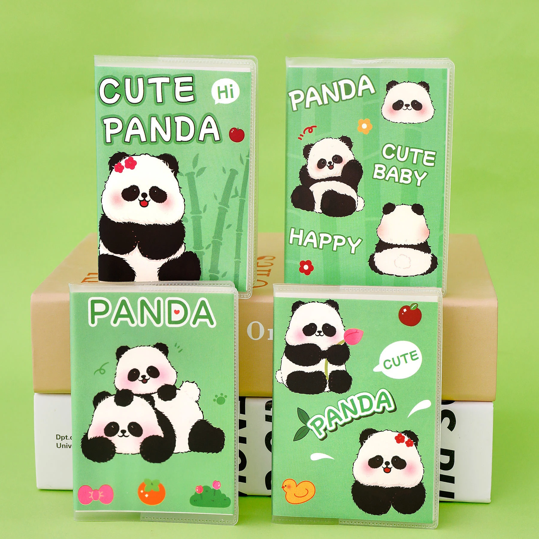 Cute Cartoon Panda Capybara Rubber Sleeve Notebook Student A7 Mini Pocket Note book 64Sheets Horizontal Paper School Stationery