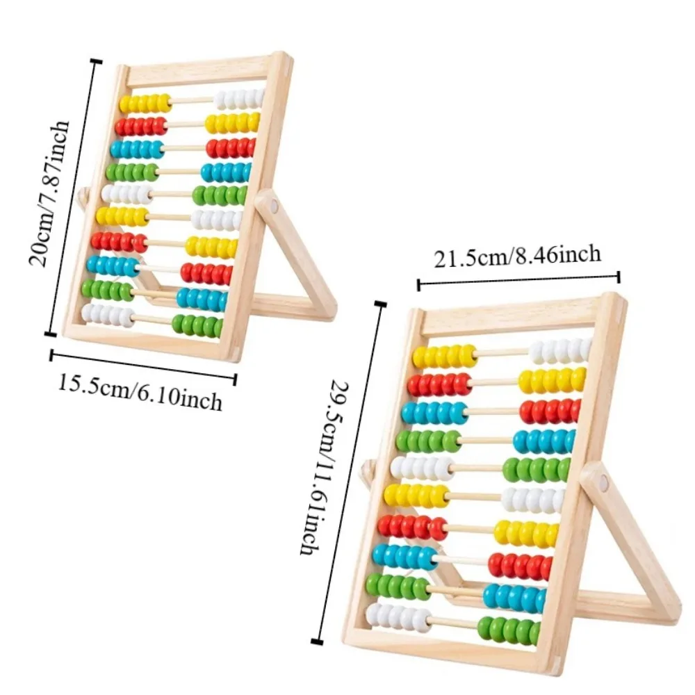 Cuentas de cálculo, juguete educativo de madera para contar, cuentas coloridas de madera, Ábaco aritmético con números, rompecabezas Montessori