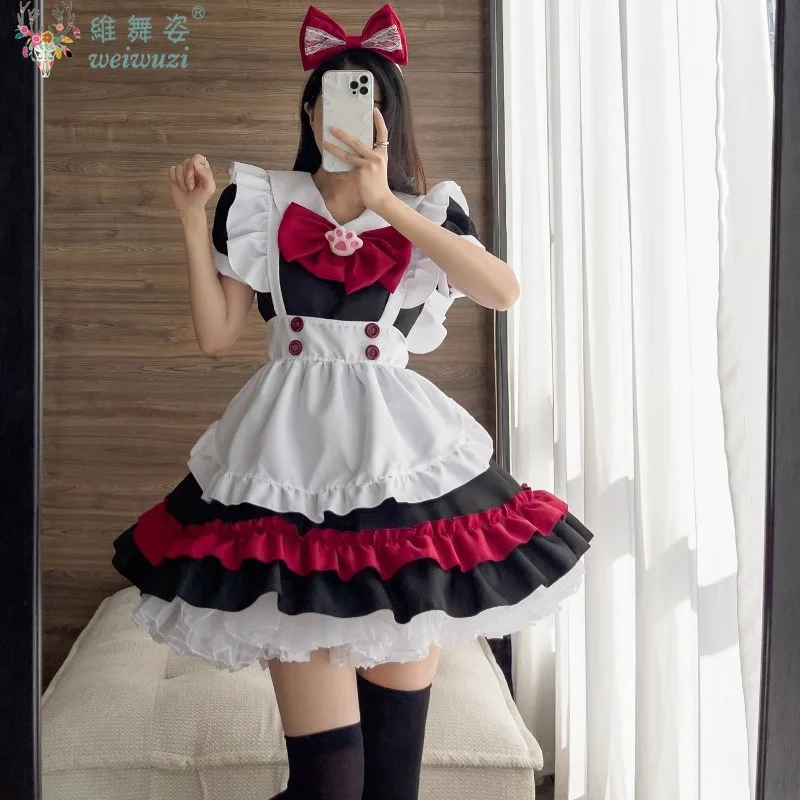 

Halloween Adult Women Vampire Little Devil Maid Lolita Gothic Cosplay Costume Stage Perfermance Fancy Costume Maid Beauty Dress