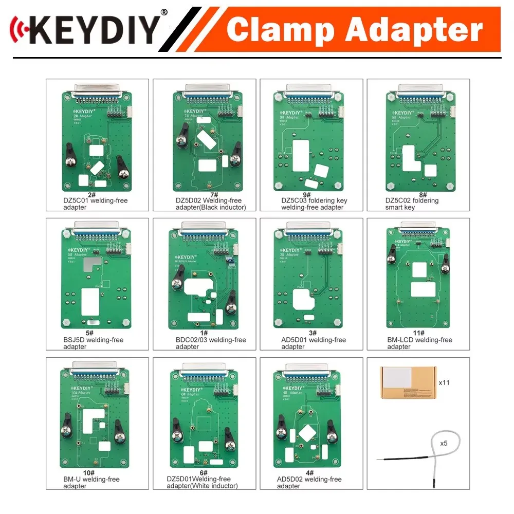 

Адаптеры-зажимы KEYDIY, тип 11, 11 штук, совместимы с KD-X4, KD MAX и другими устройствами, поддержка постоянного бесплатного использования