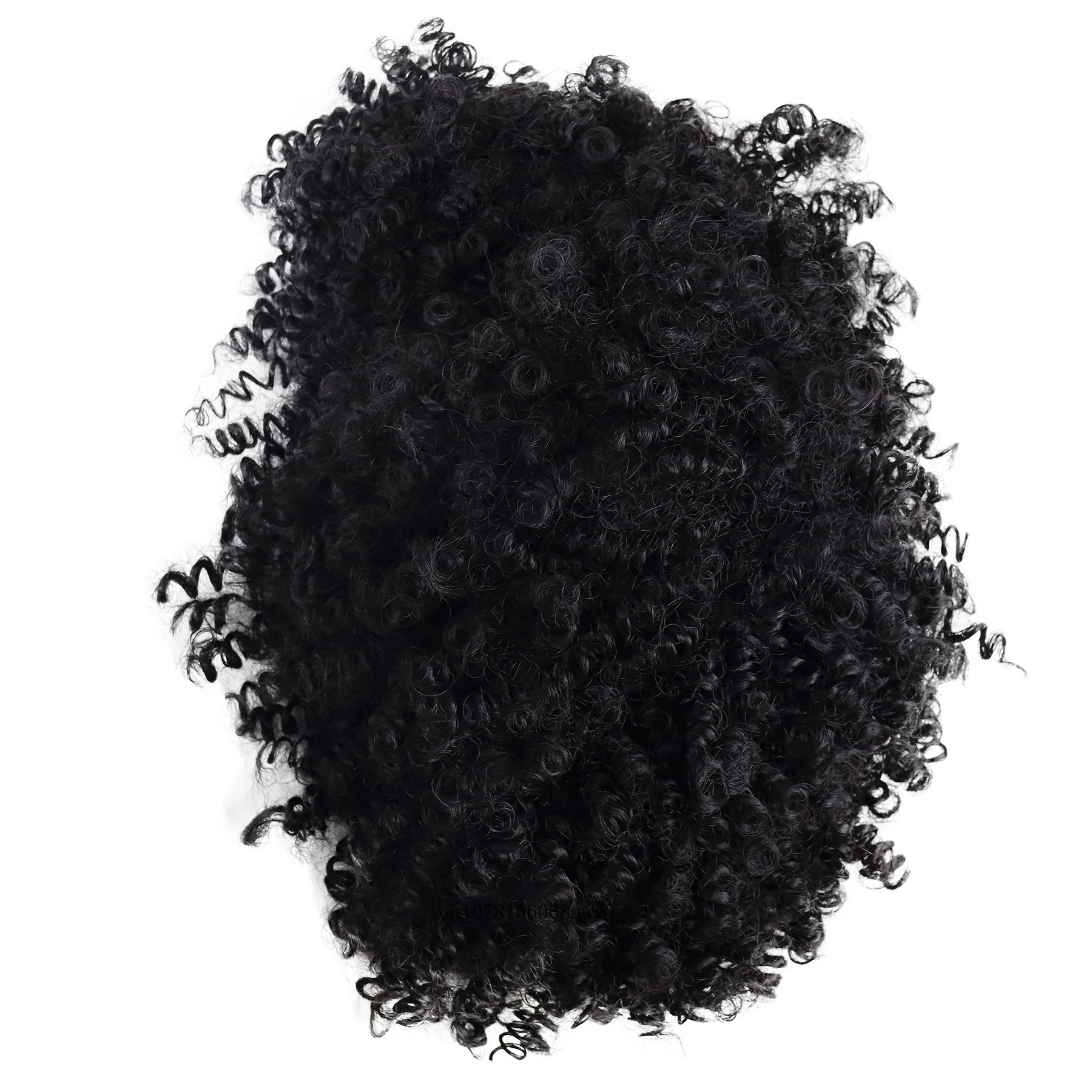 สีดําธรรมชาติ Bouncy Curly ผมวิกผมสังเคราะห์สําหรับชายสั้น Kinky Curly วิกผมกับ Bangs Afro วิกผม Man คอสเพลย์ปาร์ตี้ฮาโลวีน