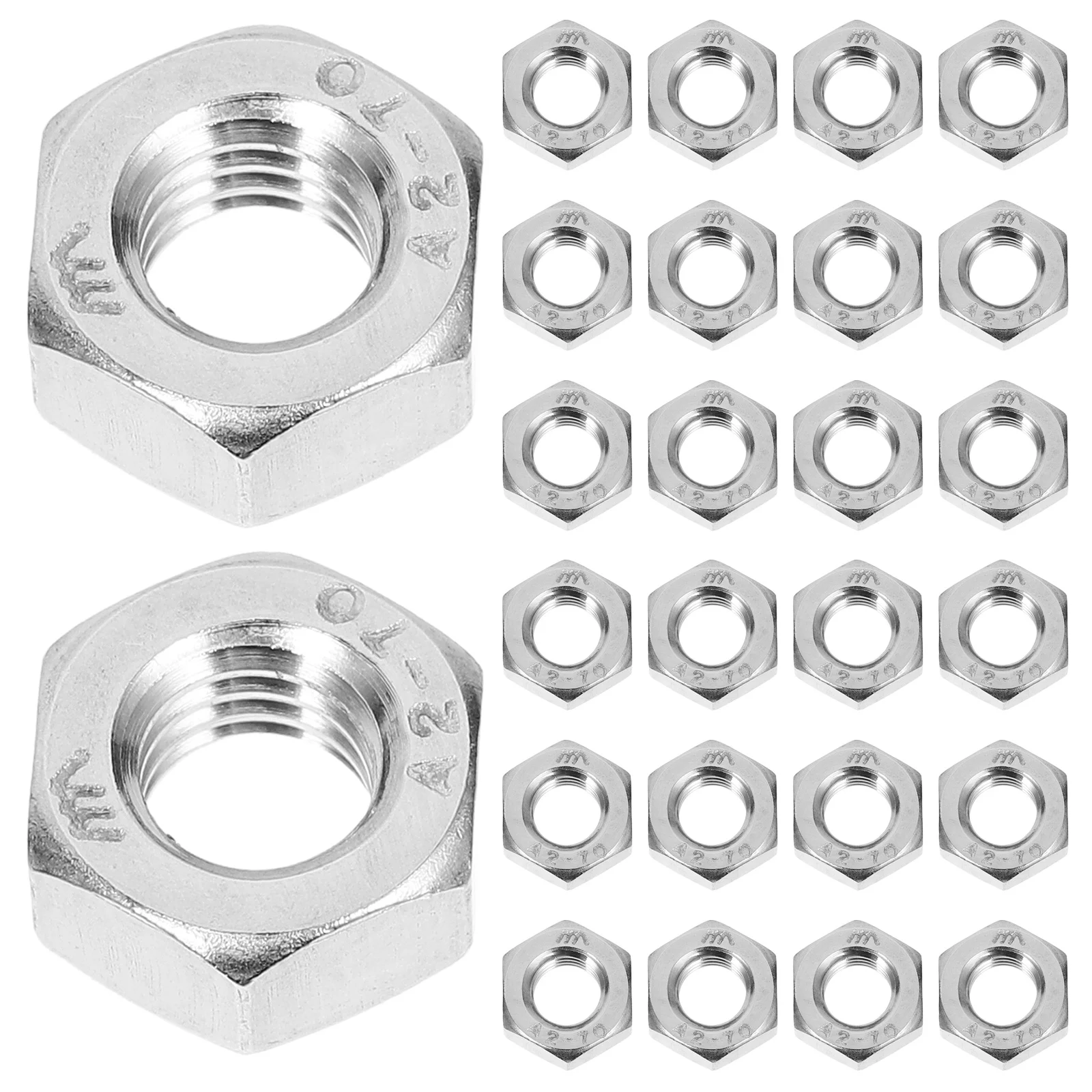 

180Pcs 304 Stainless Steel Hex Nuts Resistant Fasteners for Machinery Automotive Construction Threaded Nut Set