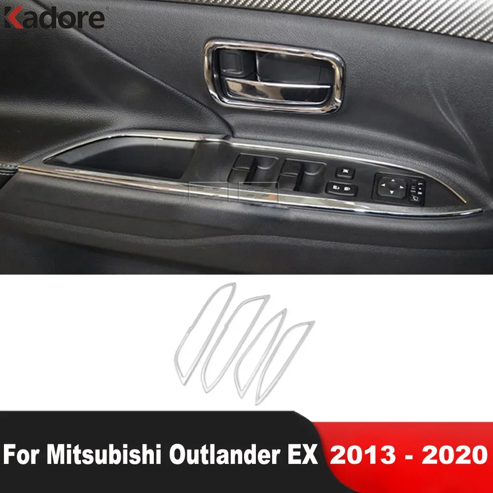 

Внутренняя крышка для автомобильного стеклоподъемника, кнопки переключения, Обшивка Рамы для Mitsubishi Outlander EX 2013-2019 2020, хромированные аксессуары для интерьера
