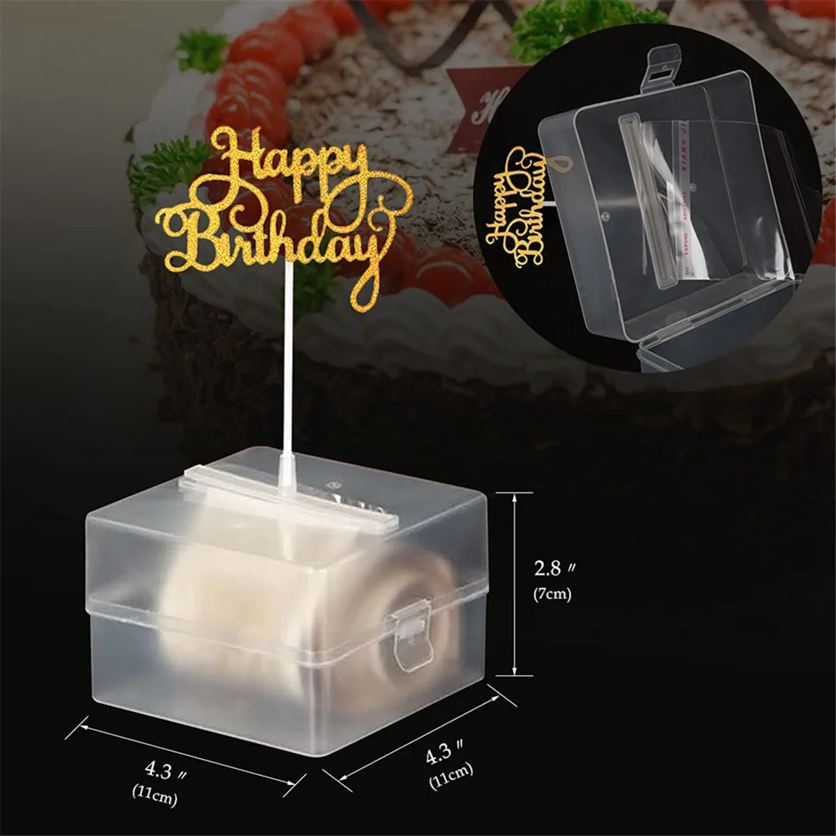 مجموعة صناديق نقود الكيك A66I2، قالب صنع كعكة سحب المال، صندوق حصالة كيك ATM مع كعكة عيد ميلاد سعيد لامعة ذهبية