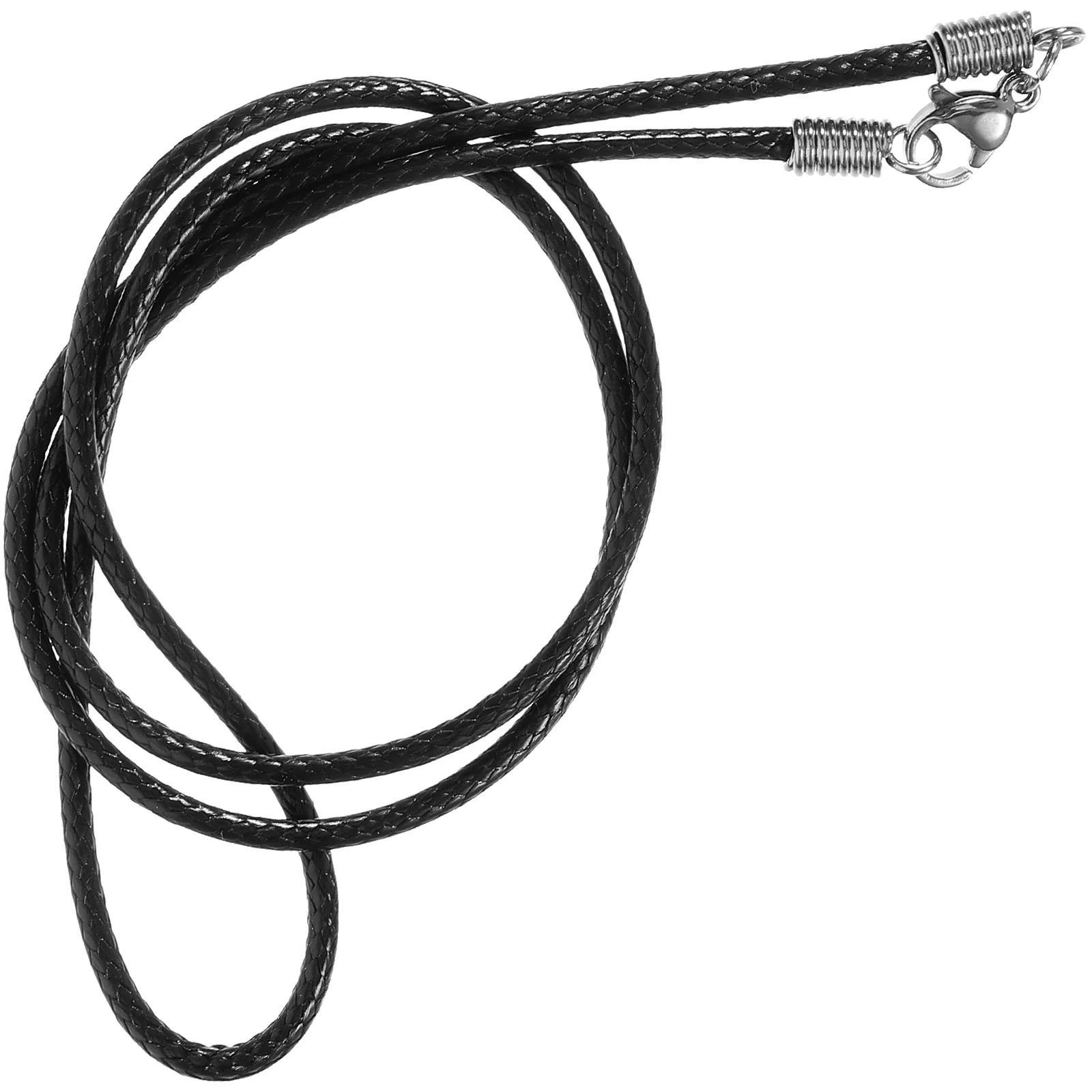 

Black 2mm 50cm Necklace Cord for Pendant DIY Wax Rope Stainless Steel Clasp Black String Necklace Jewelry Supplies