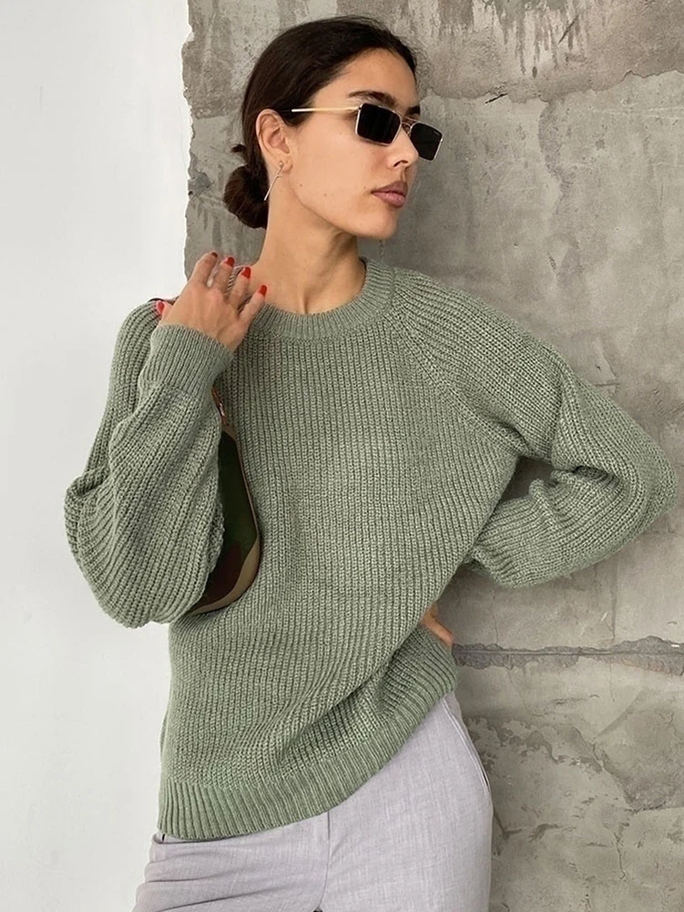 

Vintage Knitted Sweater Women Long Sleeve O Neck Pullovers Autumn Winter Fashion Jumper Thick Warm Loose Casual Tops Suéteres