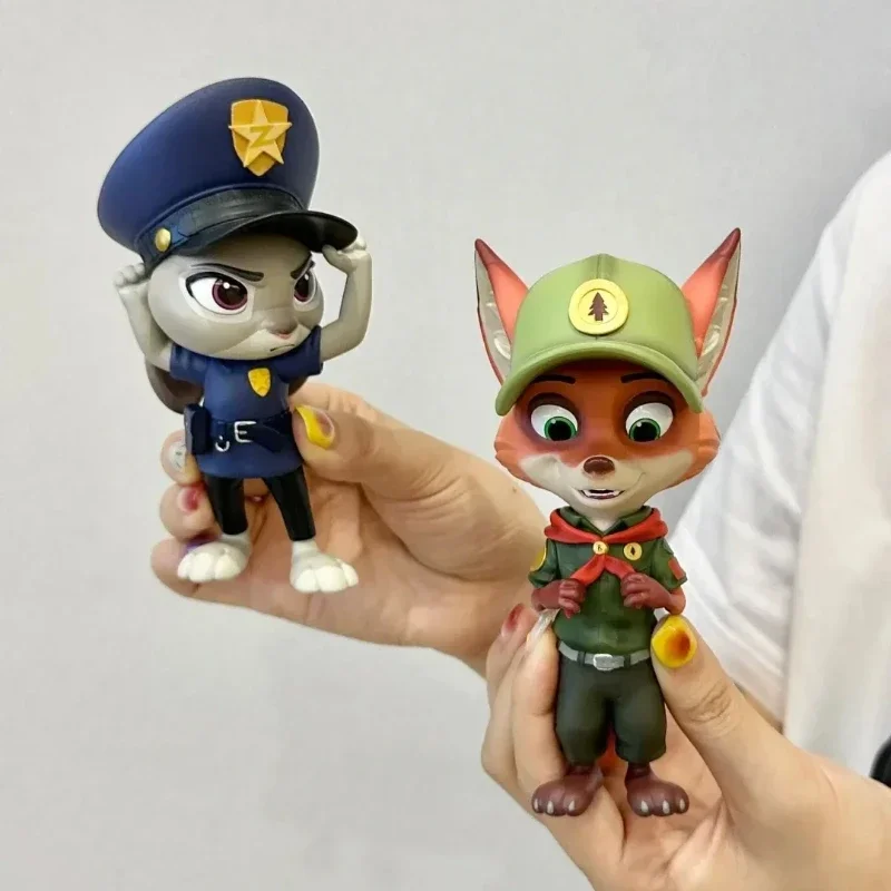 Disney Nick Judy Zootopia Figure Cartoon Tidal Suit Decoration Handmade Doll Desktop Ornaments Model Toy Children Brithday Gifts