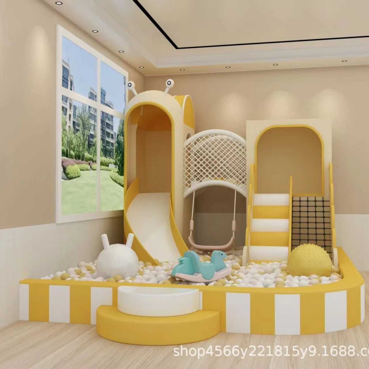 

Indoor Small Children's Naughty Castle Household Soft Bag Slide Kindergarten Early Education Center Ball Pool Combination