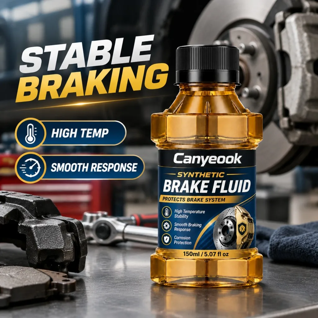 ANYEOOK Synthetic Brake FluidHigh Temp Anti-Vapor Lock Formula, Smooth Linear Brake Response, Anti-Corrosion Protect Brak 150ml