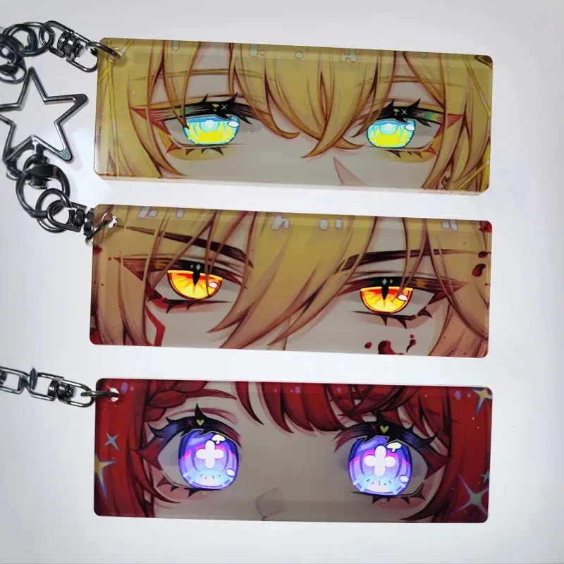 3Pcs/Set Game  Keychain Acrylic Cards Mydei Tribios Aglaea Eyes Pupil of The Sky Card High-value Eye Reflective