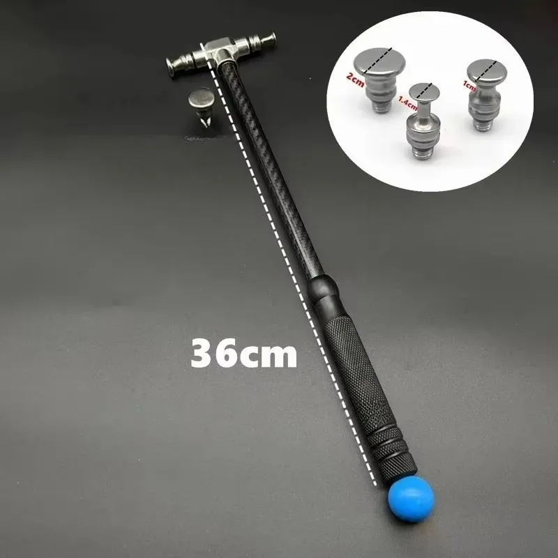 Martillo nivelador de percusión de fibra de carbono de acero inoxidable para reparación de carrocería de abolladuras de coche, herramienta de reparación reemplazable sin rastro, 1 Uds.