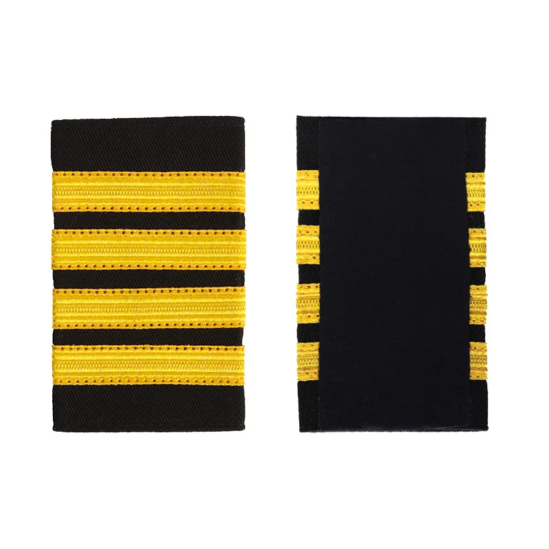 Captain Shoulder Boards Gold Mark Bar Men Pilot Epaulettes Airline for Pilot Uniform Airplane Epaulets Women Militar Accessories