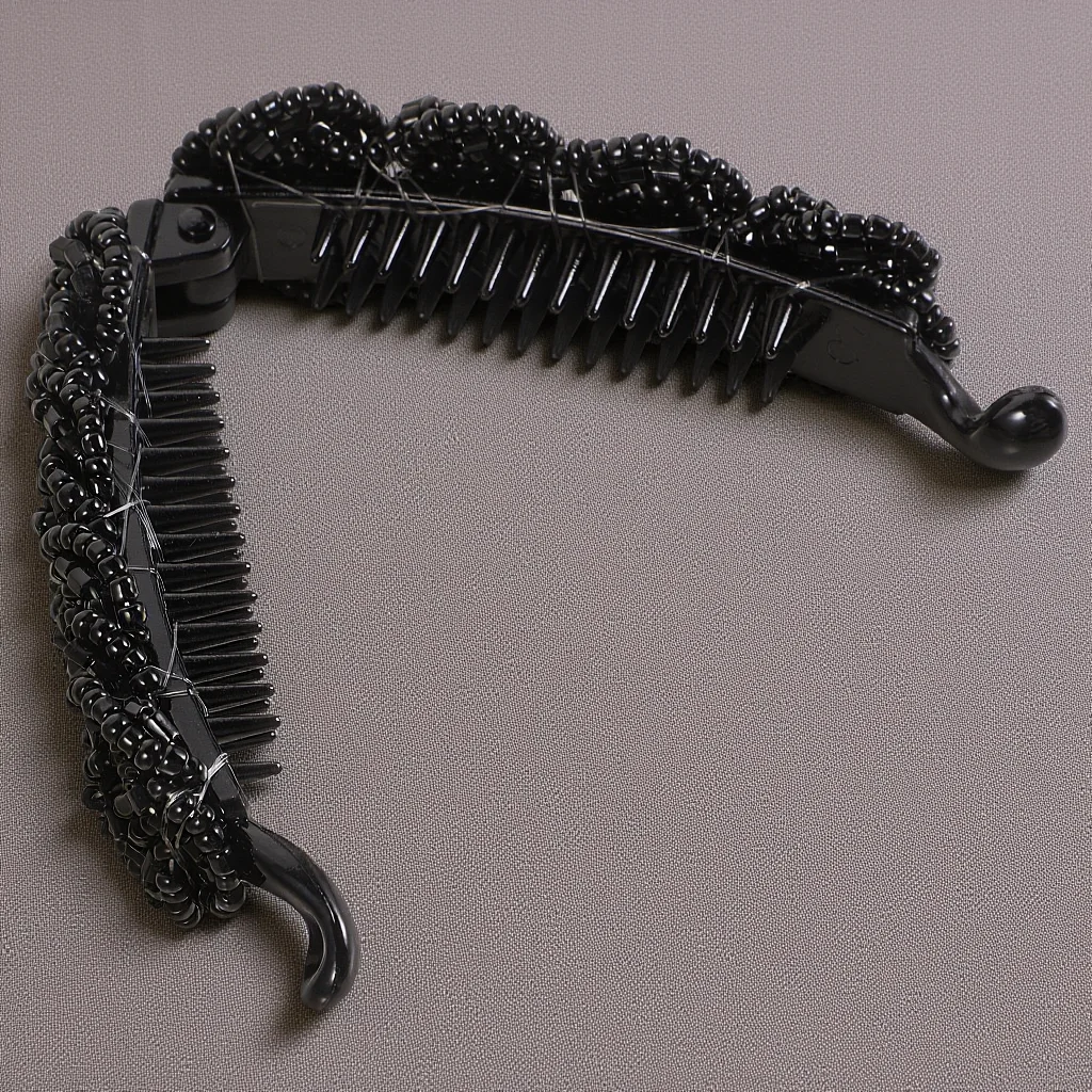 

Стильная черная заколка для волос в виде банана, держатель для хвоста с когтями для различных случаев, легкая прическа, заколка для волос в виде банана, держатель для хвоста