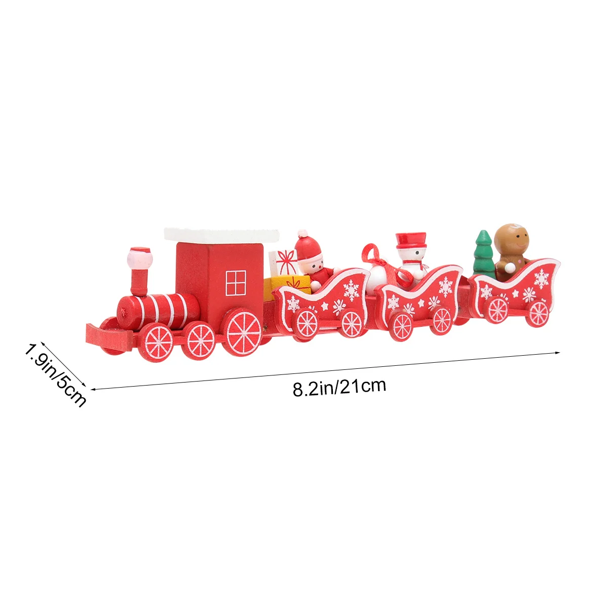 Train de noël en bois, décoration de Table rouge, ornement de bureau créatif pour fête à domicile, ornement de noël festif sans Radio