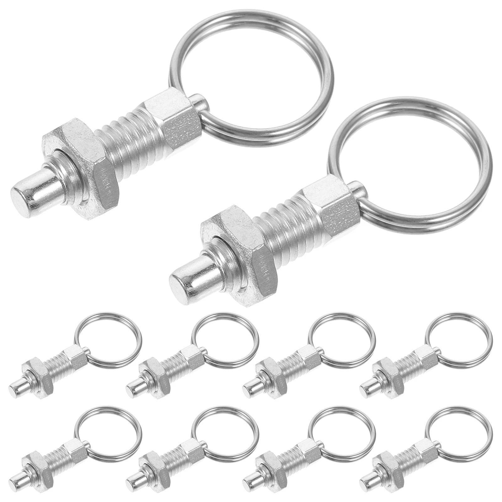 ลูกบิดล็อคอัตโนมัติ 10 ชิ้น สำหรับโรงเรือน ฟาร์ม สนามหญ้า หมุดล็อคเหล็ก ความแข็งสูง ทนทานต่อการสึกหรอ เครื่องมือกำหนดตำแหน่ง