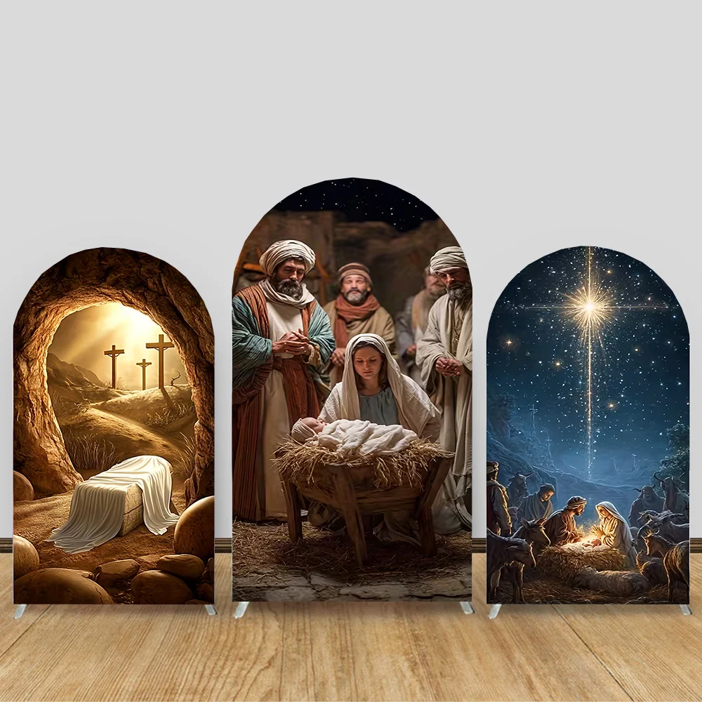 

Birth of Jesus Arch Background Party Decoration Supplies Merry Christmas Baby Shower Supplies Backdrop Decor Photo Shoot Props