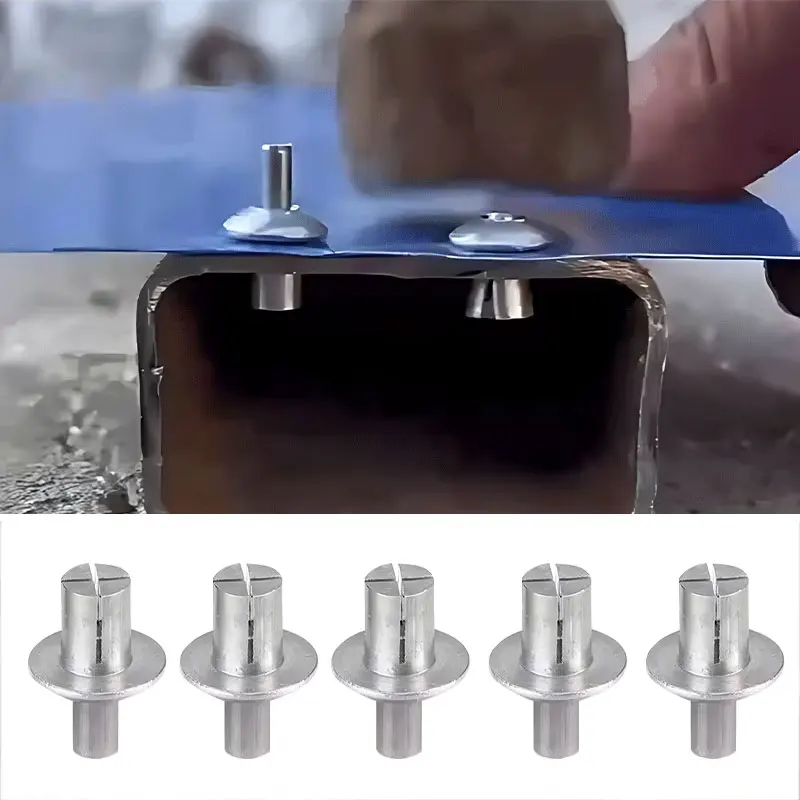 50 قطعة رأس مستدير الألومنيوم الأساسية المسامير تدق نوع صغير التنصت مسامير السحابات توسيع الألومنيوم المسامير صدمة برشام #3