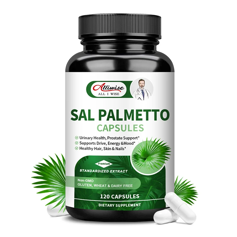 Alliwise Saw Palm Capsules Male Health Supplement for Healthy Hair and Prostate Frequent Micturition Urinary Tract Infection