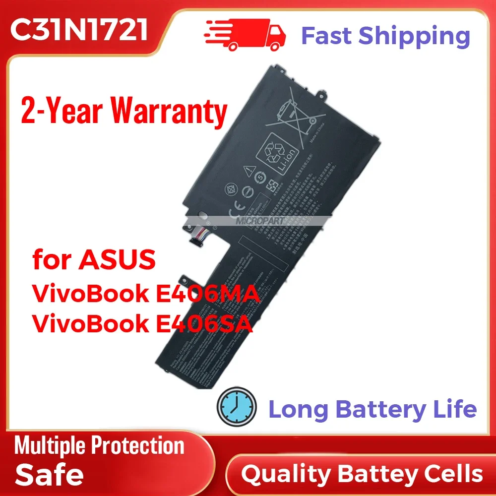 

Li-Polymer C31N1721 Battery Replacement for Asus VivoBook E406MA VivoBook E406SA Laptop Computers Long Battery Life 11.4V 56Wh