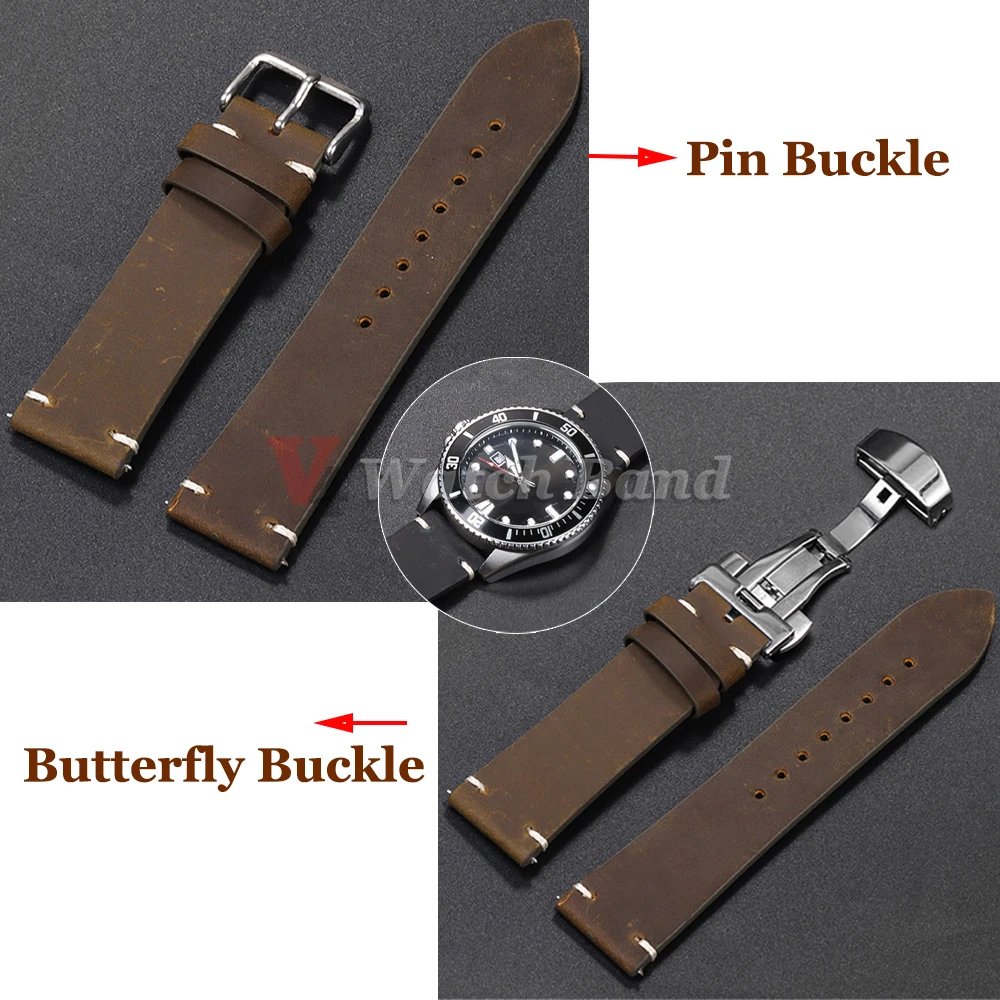 Calfskin Leather Bracelet for Omega for Seiko Watch Band Brown 18 20 21 22 24mm Wrist Strap for Casio for Rolex Watch Accessory