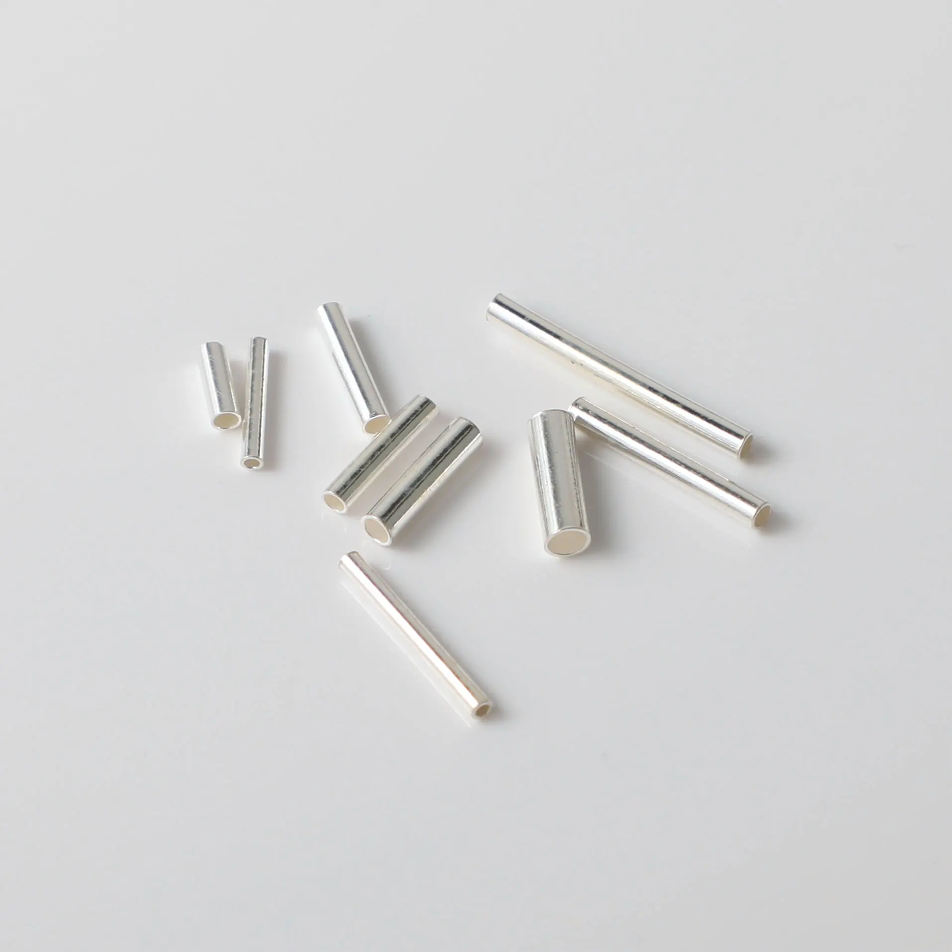 5pcs 925 Sterling Silver 3/6/8/10/15/20 Tube Spacer Beads for DIY Jewelry Making Fine Jewelry Finding Accessories