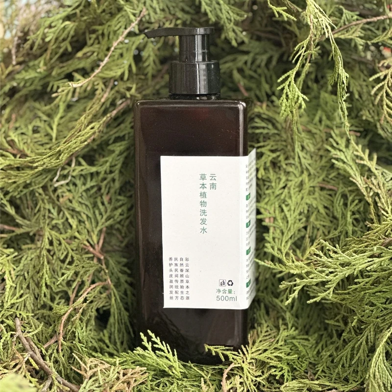 Herbal Shampoo with Platycladus Orientale Leaf Fo-Ti Anti Dandruff Itch Relief Volumizing Yunnan Chinese Herb